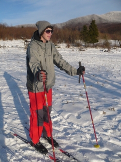 On croos-country skis